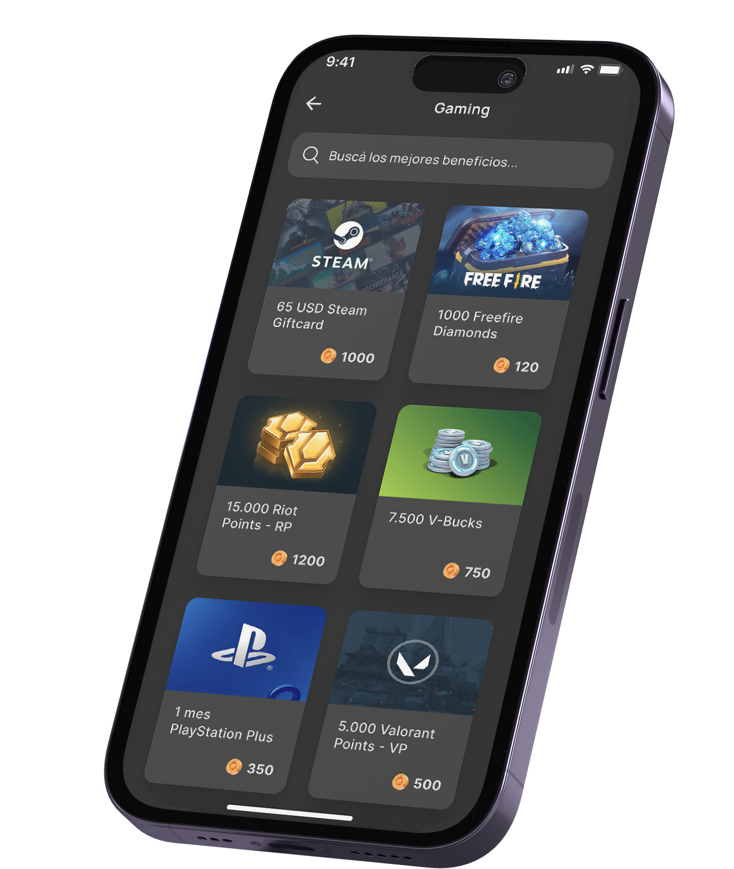 Gaming App Mockup